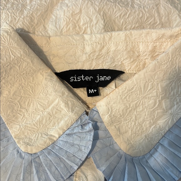Sister Jane Cream Blouse with Ruffled Details Medium - Picture 6 of 7
